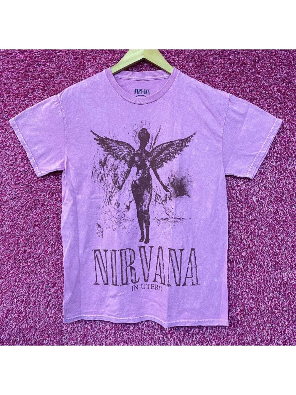 Nirvana Pink Monochrome In Utero Rock T-shirt Size Medium